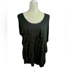 Black Karen Kane Tiered Sleeveless Top Size 1X